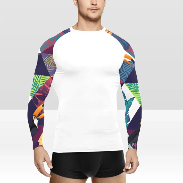 New Age - Triangles and Toucans Men's Long Sleeve Swim Shirt (Model S39)