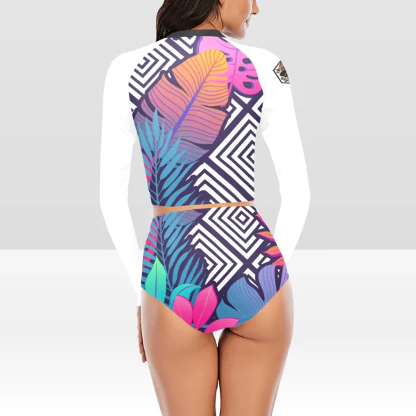 Ladies, New Age - Power Play Women Long Sleeve Bikini Set (ModelS27) - Image 2